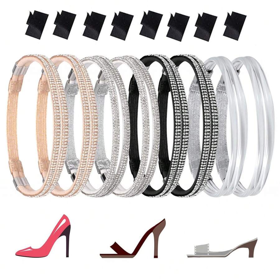 (1 Pair) High Heel Shoelaces, Suitable For Loose High Heels, Adjustable Elastic High Heel Straps