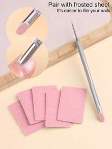50pcs Manicure Care Set, Self-Adhesive Nail File, Coarse Trimming Buffing Pad For Sanding, Shaping And Smoothing Nails, Includes Sandpaper Sheets, Nail Pusher, Nail Care Tools - Multicolor - View 1