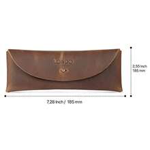 Otto Angelino Snap Cover Retro Pen and Pencil Case Visone Marrone - Visón - Ver 6