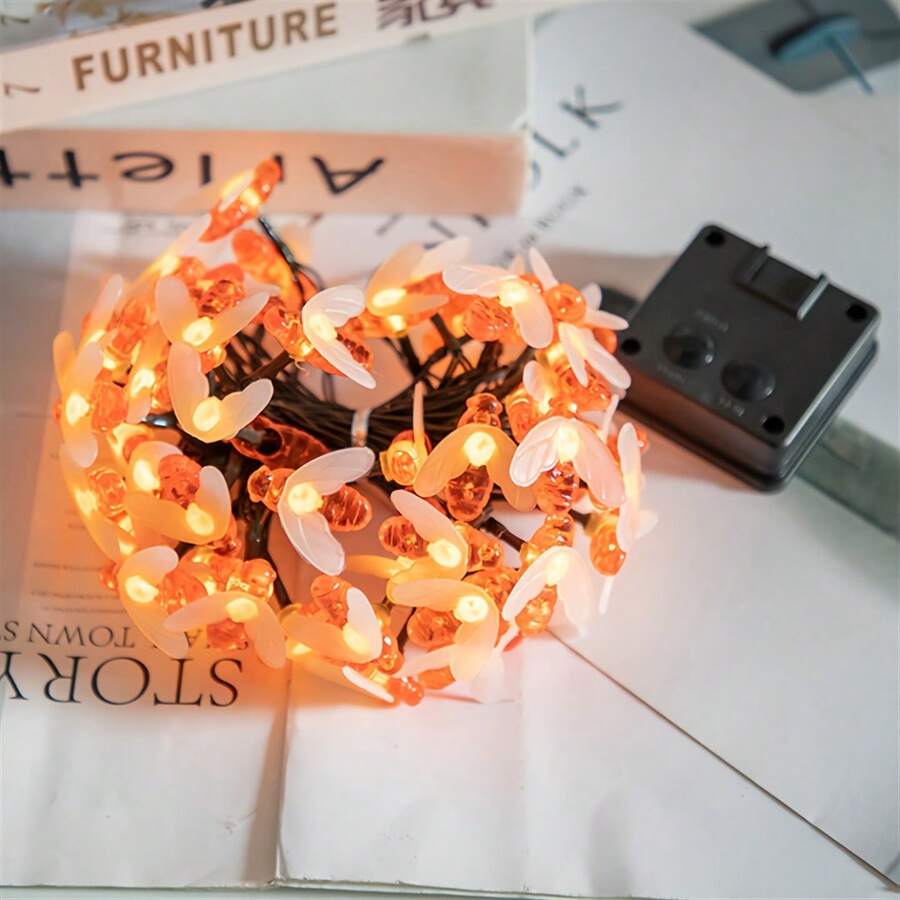 20/50pcs LED Solar Powered String Lights, 8 Modes (Warm White/Colorful), Suitable For Garden And Holiday Decoration, Adorable Little Bugs Bring Holiday Cheer!