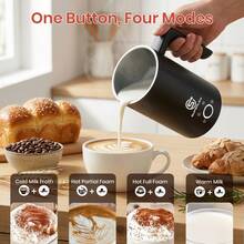 SUPERLEX Electric Milk Frother, Milk Mixer, With 4 Modes (Including Heating And Frothing Functions), 600ml Large Capacity, Stainless Steel Material Easy To Clean – Very Suitable For Use In Apartments, - 查看 2