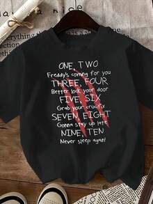 Premium Quality Women's T-Shirt - Soft, Lightweight, Relaxed Crew Neck, Great For Spring And Summer, Perfect For Summer, Featuring Halloween Themed "Blood Claw Lettering-X" Slogan. - Black - View 7