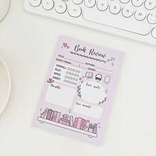 1/2/4pcs Book Review Memo Pad, 5.5 X 3.9 Inches, Self-Adhesive Small Notebook, Reading Notes Supplies, 40 Pages Per Book - Pink - View 15