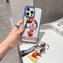 This Disney Mickey Mouse Pattern Lanyard Phone Case Features A Strong Magnetic Closure And Full Coverage Of Acrylic And TPU Material. It's Shockproof, Lightweight, And Suitable For IPhone17/16/11/13/15/15 Plus/15 Pro/15 Pro Max/12/14 Pro Max/11 Pro Max/12 Pro/12 Pro Max/13. It's A Popular Birthday Gift, Business Gift, Durable, Stain-Resistant, And Fingerprint-Resistant New Phone Case For Men And Women. It Also Includes A Mickey Mouse Phone Case And Mickey Mouse Doll Bracelet. Compatible With SamsungGalaxy S20, S21, S22, S23, And S24 Series. It's The Perfect Gift For Friends And Family. This Stylish Phone Case Is Fun, Lightweight, And Durable. IPhone17 Pro Max Phone Case, Minnie Phone Case. - 粉色 - 查看 6