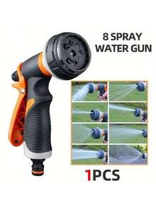 1 pieza Pistola de agua de alta presión, adecuada para jardín y lavado de autos, boquilla duradera de 8 funciones, presión de agua ajustable, herramienta de lavado de autos de mano resistente con 8 funciones - Multicolor - Ver 12