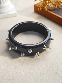 1pc Punk Rock Rivet Resin Bracelet, Fashion Accessory, Y2K Chic Style - Riveted Bracelet - View 18
