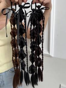 18 Inch Handmade 1 Piece Hair Braid, Heat-Resistant Synthetic Hair Braid, Suitable For Women - Multicolor - View 7