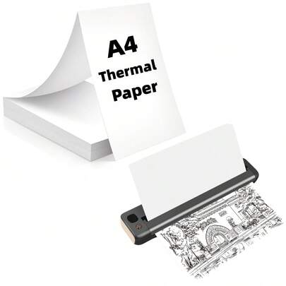 Papier thermique pour imprimante M831 - Format A4, conception à défilement continu, compatible avec M831, M832, M833, M834, M835, PR-20 Imprimante thermique portable, 21,01 cm x 29,69 cm, papier thermique, fournitures de bureau, papier durable, pour les travailleurs de bureau