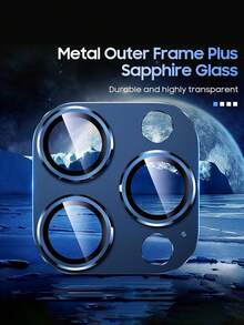 Solid Color Design Shatterproof Tempered Glass 1pc Blue Camera Lens Protector Compatible With IPhone 15 Pro/15 Pro Max, Shatterproof, Strong Adhesive, Compatible With Phone Case, Rear Camera Screen Protector, One-Piece Full Edge Protection, Clear And Transparent, High Transparency Tempered Glass, No Loss Of Image Quality, Easy To Install, Also Compatible With IPhone 17 Pro Max/17 Pro/17/16 Pro Max/16 Pro/16 Plus/16/15/14/13/12/11, Phone Accessories, Compatible With Phone Case, Provides High-Quality Anti-Drop Protection For Bare Phones, Mother's Day Gift - Navy Blue - View 5