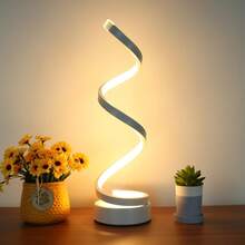 Bộ 2 đèn bàn LED, thiết kế xoắn ốc sáng tạo, dùng nguồn USB, có thể điều chỉnh độ sáng, thân đèn bằng nhôm, thích hợp cho phòng ngủ, đọc sách, văn phòng, gia đình, quà tặng Ngày của Mẹ (Hình dạng trong hình có thể điều chỉnh chiều cao và kiểu dáng thủ công). - Đèn xoắn ốc - Xem 13