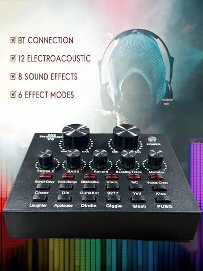 V8声卡套装设备全套手机笔记本电脑录音KTV唱歌移动电脑通用现场悬臂支架防喷网设备电容录音室麦克风