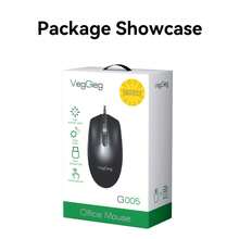 VegGieg 有线静音鼠标，1.8米编织线缆，符合人体工学的滚轮鼠标，适用于台式机和笔记本电脑 - 查看 12