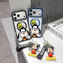 This Disney Mickey Mouse Pattern Lanyard Phone Case Features A Strong Magnetic Closure And Full Coverage Of Acrylic And TPU Material. It's Shockproof, Lightweight, And Suitable For IPhone17/16/11/13/15/15 Plus/15 Pro/15 Pro Max/12/14 Pro Max/11 Pro Max/12 Pro/12 Pro Max/13. It's A Popular Birthday Gift, Business Gift, Durable, Stain-Resistant, And Fingerprint-Resistant New Phone Case For Men And Women. It Also Includes A Mickey Mouse Phone Case And Mickey Mouse Doll Bracelet. Compatible With SamsungGalaxy S20, S21, S22, S23, And S24 Series. It's The Perfect Gift For Friends And Family. This Stylish Phone Case Is Fun, Lightweight, And Durable. IPhone17 Pro Max Phone Case, Minnie Phone Case. - 無色 - 查看 2