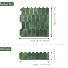 WalDecoo 1/10片装 DIY 六边形马赛克墙贴，防水自粘防溅瓷砖，适用于厨房浴室家居装饰，多种颜色可选 - 深绿色六边形 - 墨綠蜂巢 - 查看 3