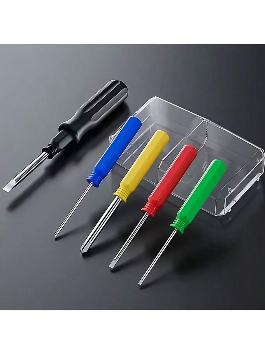 6-Piece Screwdriver Set With Colorful Rainbow Handles, Includes Both And Slotted Heads. Features Non-Slip Grip For Comfortable Use, Metal Construction, And Compact Portable Design For Easy Carrying. Ideal For Household Repairs, Electronics Maintenance And Toolbox Storage. No Batteries Required. - A - View 1