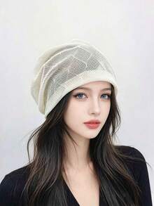 1pc Multicolor Women's Shiny Bohemian Rayon Lace Patchwork Hat, Stretchy Breathable Lace For Social Events, Home Gatherings, Summer - A - View 12