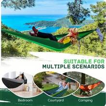 Portable Camping Hammock, Ultra-Lightweight And Breathable Single Person Hammock, 210T Nylon Material With Carrying Bag - Easy To Install, Suitable For Camping, Travel, Beach, Backyard, Hiking, Outdoor Activities - Single Person Use, Includes Carabiners And Accessories - Multicolor - View 3