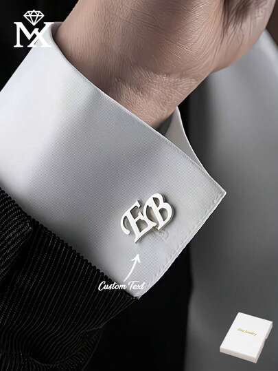 1 Cặp khuy măng sét thiết kế cổ điển sang trọng, có thể tùy chỉnh chữ cái đầu tiếng Anh, món quà khuy măng sét chất lượng cao tinh tế, phụ kiện cho phù rể, quà tặng Ngày của Cha, kỷ niệm, Ngày Valentine dành cho nam giới.