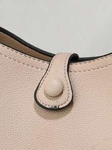 Fashionable Solid Color Women Handbag, Women Chain Shoulder Bag, Women PU Leather Shoulder Bag & Phone Wallet, Bucket Wallet , Office Bag - Khaki - View 12