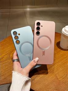 新款玫瑰金手机壳，适用于三星 Galaxy S25/24/23/22/21 Ultra，防摔磁性金属漆 TPU 软壳 - 玫瑰金 - 查看 5
