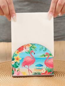 1 hộp đựng khăn ăn bằng gỗ thiết kế kiểu Hawaii, họa tiết chim hồng hạc và hoa nhiệt đới, giá đựng khăn giấy dùng cho tiệc tùng, trang trí tiệc mừng em bé, sinh nhật, đám cưới, trang trí bàn ăn nhà bếp, đồ dùng tiệc Hawaii, vật trang trí trung tâm bàn, hộp đựng khăn ăn, trang trí tiệc mùa hè, quà tặng tiệc lễ hội - Chim hồng hạc Hawaii - Xem 3