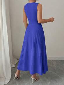 PRETTYGARDEN Women's Summer Dresses Casual  Business Work Midi Sleeveless A Line Pleated Evening Elegant Dresses Cocktail Wedding Guest Graduation Dress Dresses For Women - 亮藍色 - 查看 2