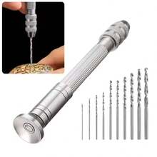 11pcs 0.8-3.0mm Mini Hand Drill Tool Set, Woodworking Drilling Tools, Manual Rotary Drill, Includes Mini Twist Drill Bits - Manual Drill, Suitable For Jewelry, Crafts, Woodwork, Plastic, Shell, Resin And Model Making, No Power Required - Hand Drill Tool Set - View 12