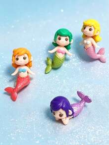 8件組美人魚迷你裝飾小雕像套組，微景觀水族箱裝飾，美人魚系列，適用於蛋糕裝飾DIY、婚禮派對裝飾、可愛美人魚裝飾配件、海洋水族箱派對裝飾、居家裝飾、生日禮物、夏威夷派對裝飾 - 多款 - 查看 7