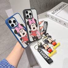 This Disney Mickey Mouse Pattern Lanyard Phone Case Features A Strong Magnetic Closure And Full Coverage Of Acrylic And TPU Material. It's Shockproof, Lightweight, And Suitable For IPhone17/16/11/13/15/15 Plus/15 Pro/15 Pro Max/12/14 Pro Max/11 Pro Max/12 Pro/12 Pro Max/13. It's A Popular Birthday Gift, Business Gift, Durable, Stain-Resistant, And Fingerprint-Resistant New Phone Case For Men And Women. It Also Includes A Mickey Mouse Phone Case And Mickey Mouse Doll Bracelet. Compatible With SamsungGalaxy S20, S21, S22, S23, And S24 Series. It's The Perfect Gift For Friends And Family. This Stylish Phone Case Is Fun, Lightweight, And Durable. IPhone17 Pro Max Phone Case, Minnie Phone Case. - 粉色 - 查看 4
