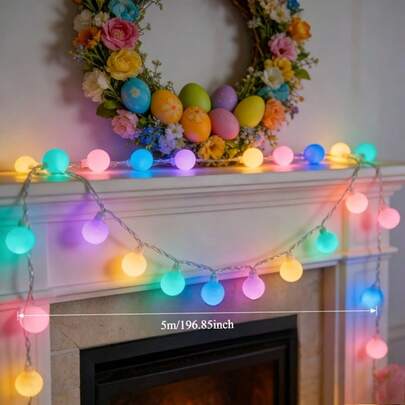 (50/100LED) USB-Powered Fairy Light - Colorful Mini Spherical String Lights, Suitable For Indoor Bedrooms, Christmas, Easter, Parties, And Garden Decorations. Bedroom Fairy Lights, Festive Lighting, And Fun Atmosphere.