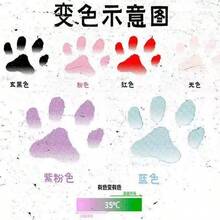 Hình dán xăm hình dấu chân mèo nhạy cảm với nhiệt độ, thiết kế dấu chân mèo đổi màu theo tâm trạng, bộ quà tặng dễ thương dành cho người yêu mèo. - Màu đỏ biến mất - Xem 1