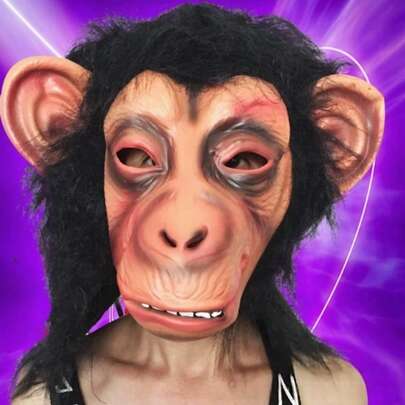 1pc Latin Gorilla Animal Mask, Expressive Full Face Headpiece, Themed Party Costume Prop, Popular Bestseller