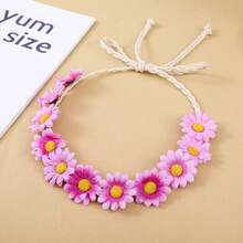 1pc Adjustable Sunflower Flower Headband, Dual-Use Boho Style Flower Crown Hat Decor For Women - Sunflower - View 14