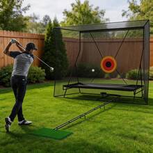 Stabiles Golf Trainingsnetz 280x110x240cmcm Mit Zielscheibe Und Ballrücklauf – Indoor & Outdoor Übungsnetz Für Alle Altersgruppen - Schwarz - Übersicht 3