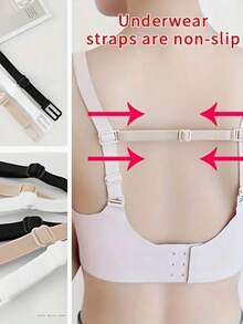 3pcs Adjustable Non-Slip Elastic Bra Strap Clips, Suitable For Sports Bras - Multicolor - View 2