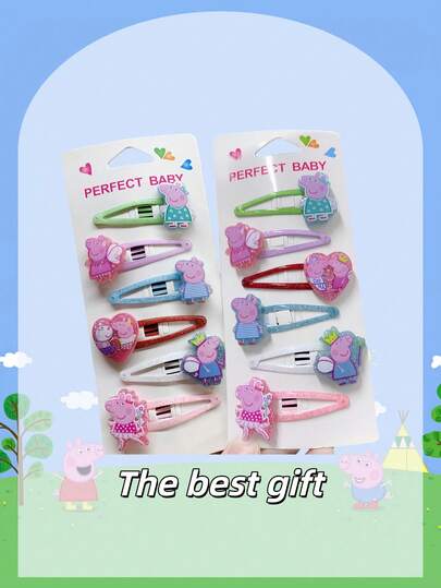 Peppa Pig 2/6pcs Pepe Cartoon Hair Clip Headwear Party Decoration Headwear Halloween Christmas Decoration Is The Best Holiday Gift For Good Friends, Party Atmosphere Decoration, Perfect Party Decoration, Home Decoration, Perfect Room Decoration, Christmas Gift, Valentine's Day, Ideal Friend Gift Suitable For Birthday Celebration Activities, Souvenirs Women's Souvenirs, Cute Aesthetics, Valentine's Day Gifts, Decorations, Home Decoration, Valentine's Day Gifts