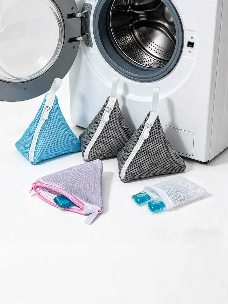 2 túi giặt mini đa năng nhiều màu sắc, túi lưới đựng viên giặt, túi giặt lưới polyester dùng cho máy giặt - Xem 1