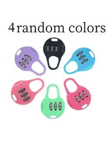 1Pc Mini Heavy Duty Padlock, Combination & Key Lock, Portable Travel Lock, Random Color - A - View 5