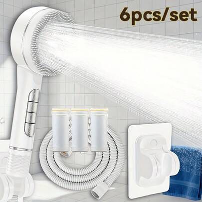 Bộ vòi sen cầm tay áp lực cao điều khiển bằng phím đàn piano mạ crôm - Điều chỉnh tia phun, gắn tường, mang đến trải nghiệm phòng tắm sang trọng tại nhà, thân bằng nhựa bền, phụ kiện vòi sen.