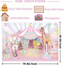Fondo de circo rosa para niña, decoraciones de cumpleaños de carnaval pastel, carpa grande de circo, noria, animales de circo, fondo de fiesta de baby shower dulce, mesa de postres, banner, accesorios para cabina fotográfica, 7x5ft, decoración del hogar, decoración de habitación, decoración de pared, fondo de cumpleaños, fondo de fiesta, colgante de pared, fondo de cabina fotográfica, tapiz de cumpleaños, tapiz decorativo, fondo de celebración, fondo de graduación, fondo de boda, fondo de vacaciones, fondo fotográfico, decoraciones de fiesta, suministros de fondo, e ideas de regalo. - Multicolor - Ver 7