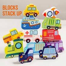 Early Childhood Wooden Puzzle Toys, Animal Shaped 3D Jigsaw Puzzles, Wooden Dinosaur, Animals, Transportation, Food Puzzles To Train Fine Motor Skills And Logical Thinking,Wooden Toys For 3+ Year Old - Multicolor - View 9