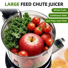 celiberry Cold Press Juicer Machines, Compact Small Slow Masticating Juicer With Large Feed Chute Fit Whole Fruits & Vegetables, Easy Clean In 60S Without Brush, 99% Pure Juice Yield, 250W Quiet Juice Extractor , Kitchen Appliance For Holiday Gift - US A Type Plug(110-127V) - View 3