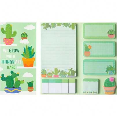 Bộ giấy ghi chú hình cây hoạt hình, giấy ghi nhớ tự dính dễ thương kiểu Kawaii cho bàn làm việc, trường học, văn phòng, giấy ghi chú nhỏ có thể tháo rời để nhắc nhở hàng ngày, viết nhật ký, nhắn tin quà tặng.