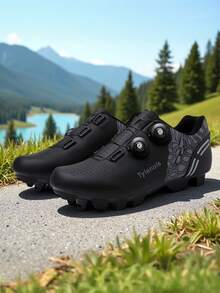 Giày đạp xe thoáng khí MTB dành cho nam và nữ, giày đạp xe địa hình, giày thể thao đường trường, giày đạp xe SPD, giày đạp xe chuyên nghiệp dành cho nam và nữ, giày đua xe đạp địa hình đế bằng, giày MTB có đinh. - màu đen - Xem 6