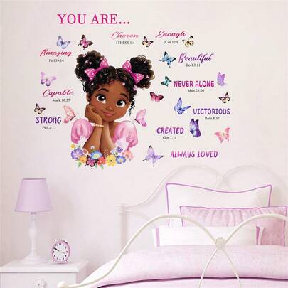 1 Set Art Wall Sticker, Inspirational Self-Adhesive Wall Stickers, Window Bathroom Living Room Porch Home Decorative Wall Stickers, Removable Stickers, Wall Decor Stickers