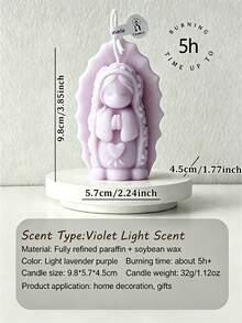 1/4 Paquet de bougies en cire de soja mignonne en forme de cœur avec Vierge Marie, disponible en blanc ivoire, bleu clair, pêche douce et lavande pâle. Décoration d'intérieur, cadeau de fête des mères à la mode, cadeau de remise des diplômes 2026 (pour elle), décoration de bureau, centre de table de mariage, bougie de prière catholique, bougie d'aromathérapie de méditation, décoration d'autel, baptême/confirmation, cadeau pour maman, petite amie, épouse - Vierge Marie mignonne en dessin animé - Voir 9