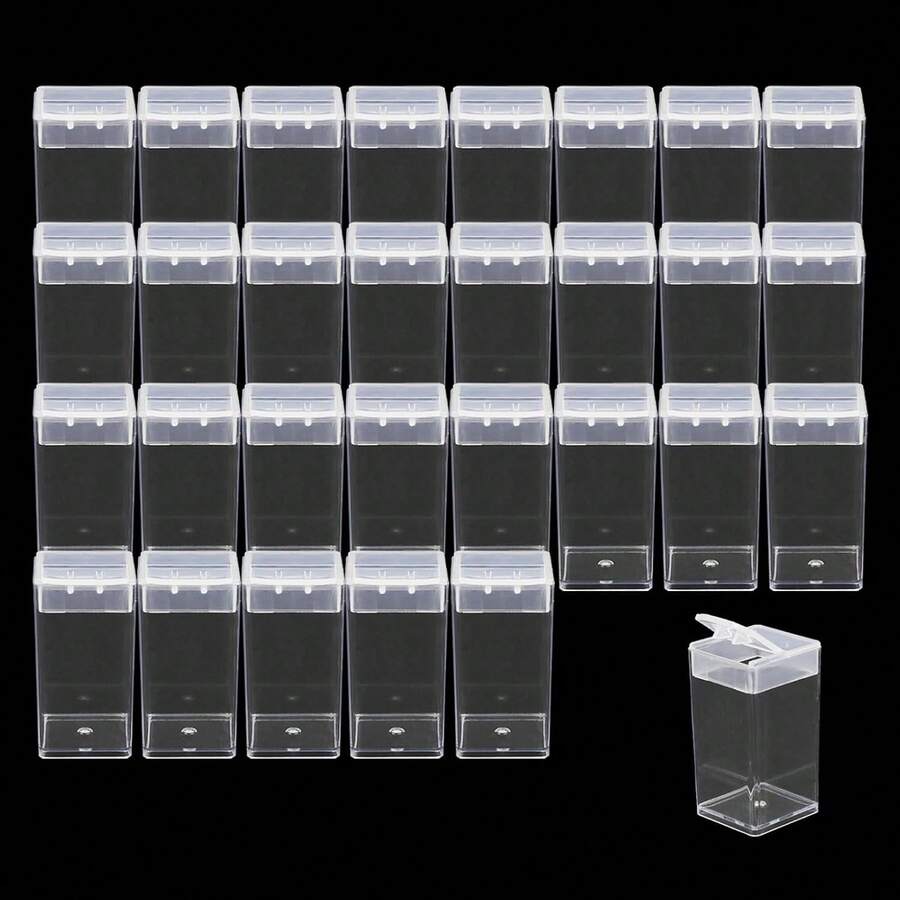 10/30 PIEZAS Frascos de almacenamiento de bordado de diamantes Contenedores de almacenamiento de cuentas pequeñas Recargas de caja de almacenamiento de plástico transparente para herramientas de costura DIY Uñas para objetos pequeños - Multicolor - Ver 1