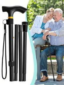 1pc Adjustable Ergonomic T-Handle Anti-Shock Hiking Pole - Durable Aluminum Alloy, Comfortable Grip, Suitable For Hiking, Trekking, And As Walking Cane For Elderly, Random Color, For Camping - A - View 3