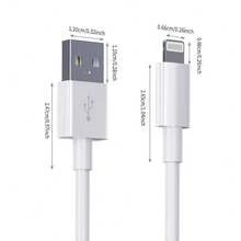 3条/套 2.4A USB 转 Lightning 数据线套装，兼容 13/12/11 Pro Max/Xs Max/Xr/Xs/X/8/7/Plus，线长（1米/2米/3米） - 白色 - 查看 4