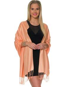 Shawls And Wraps Evening Dresses, Large Soft  Wedding Shawl - 桃 - 查看 6